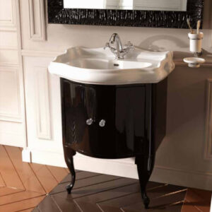 Retro 69cm Gloss Black 2 Door Cabinet