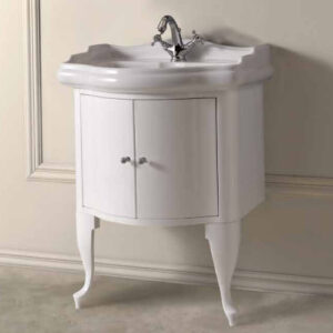 Retro 69cm Gloss White 2 Door Cabinet